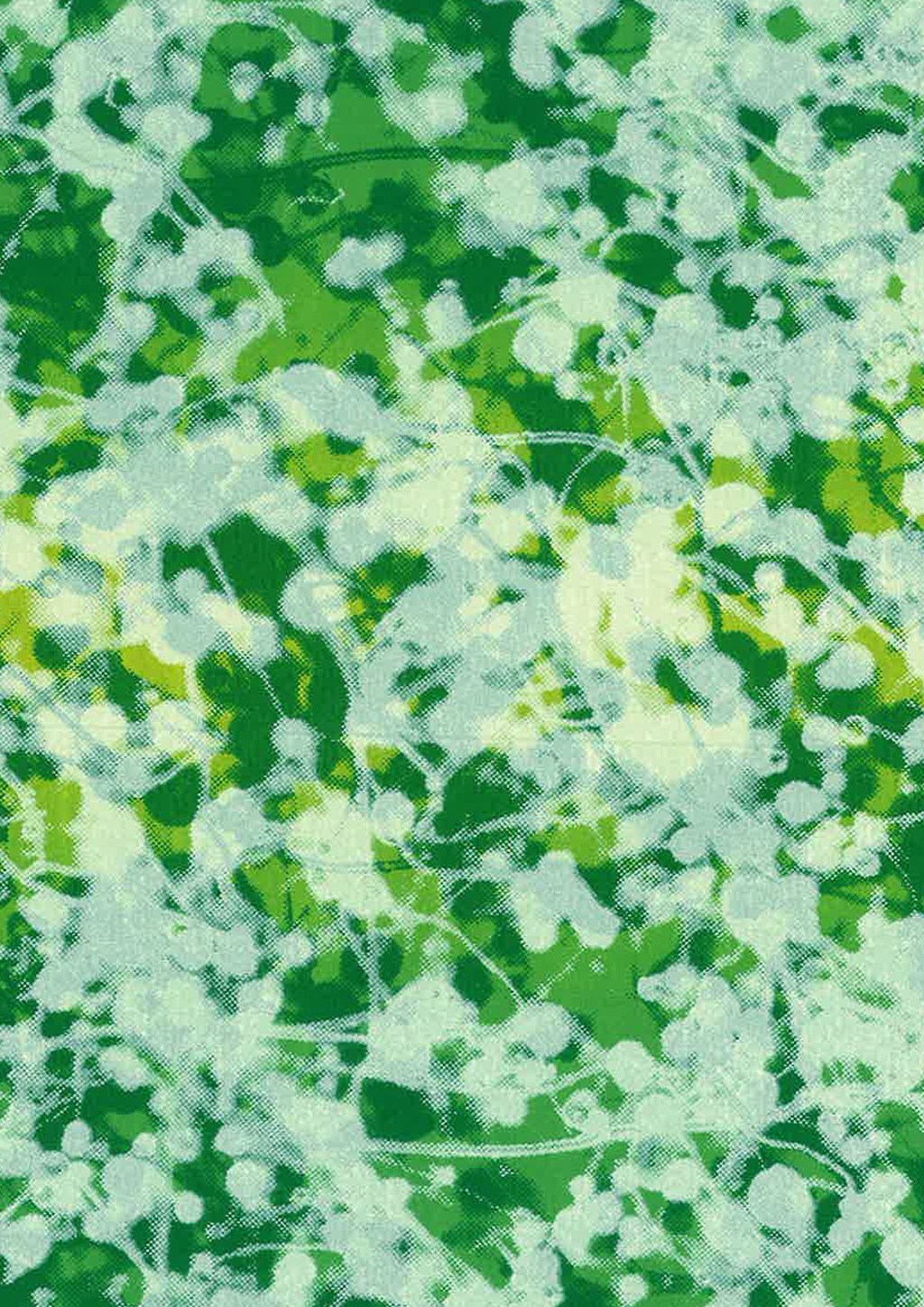 an image of a screenprinted pattern in green white and yellow